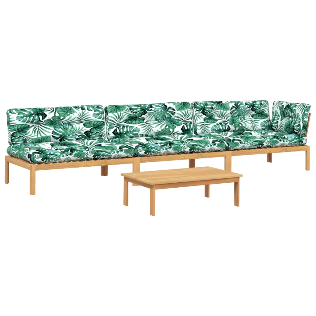 Set Divani Pallet Giardino 4pz Cuscini Legno Massello Acacia