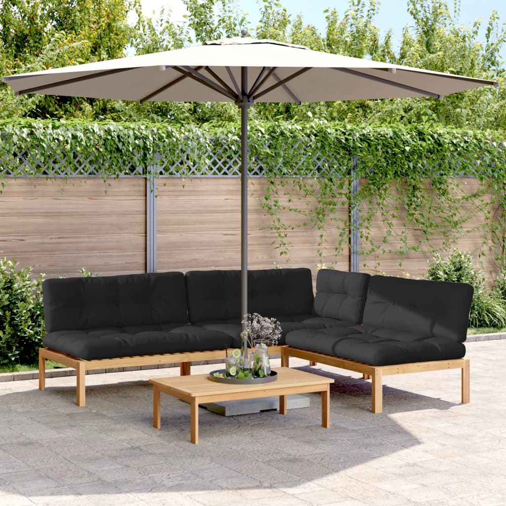 Set Divani Pallet Giardino 4pz Cuscini Legno Massello Acacia