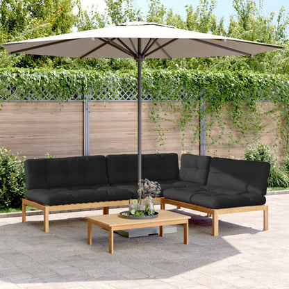 Set Divani Pallet Giardino 4pz Cuscini Legno Massello Acacia