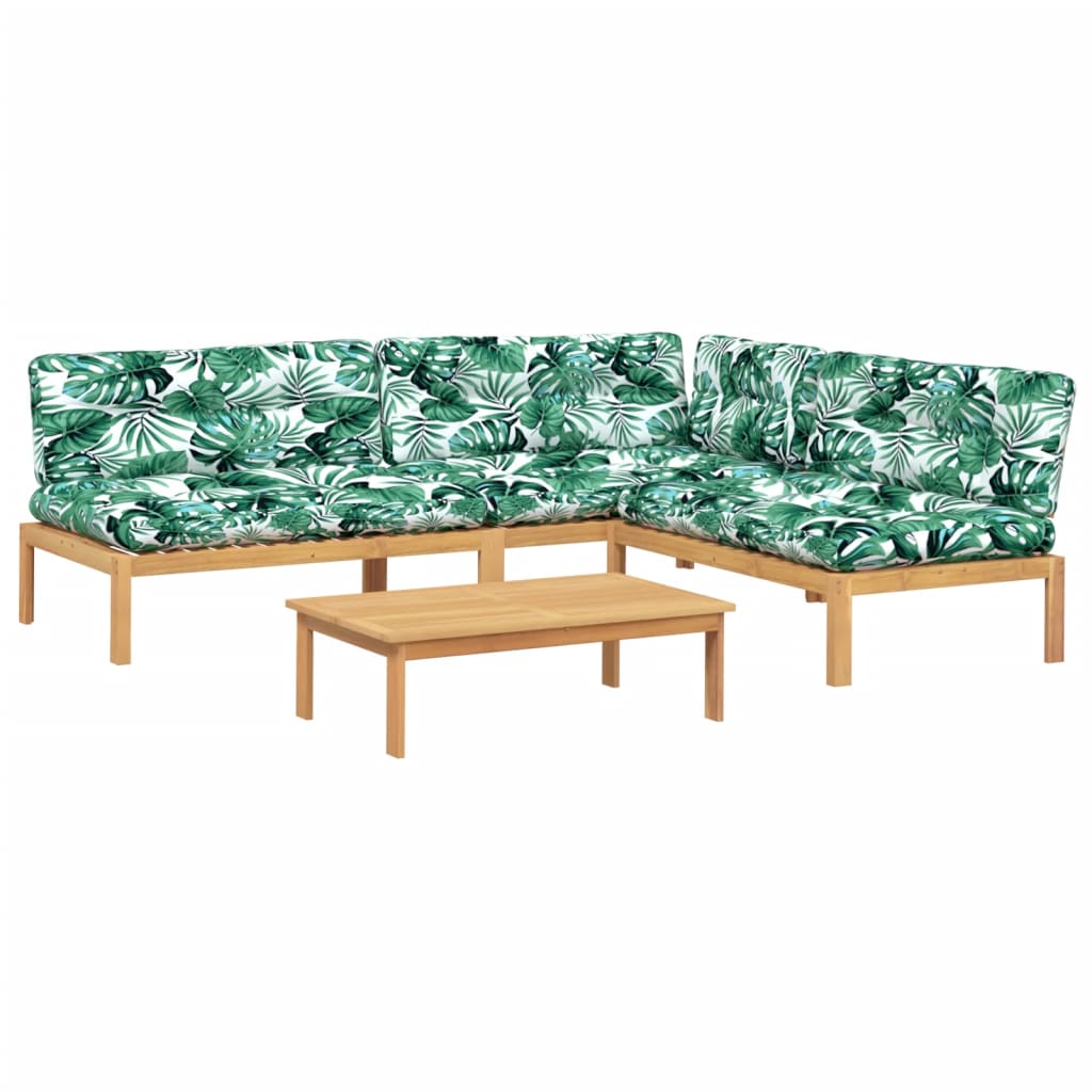 Set Divani Pallet Giardino 4pz Cuscini Legno Massello Acacia