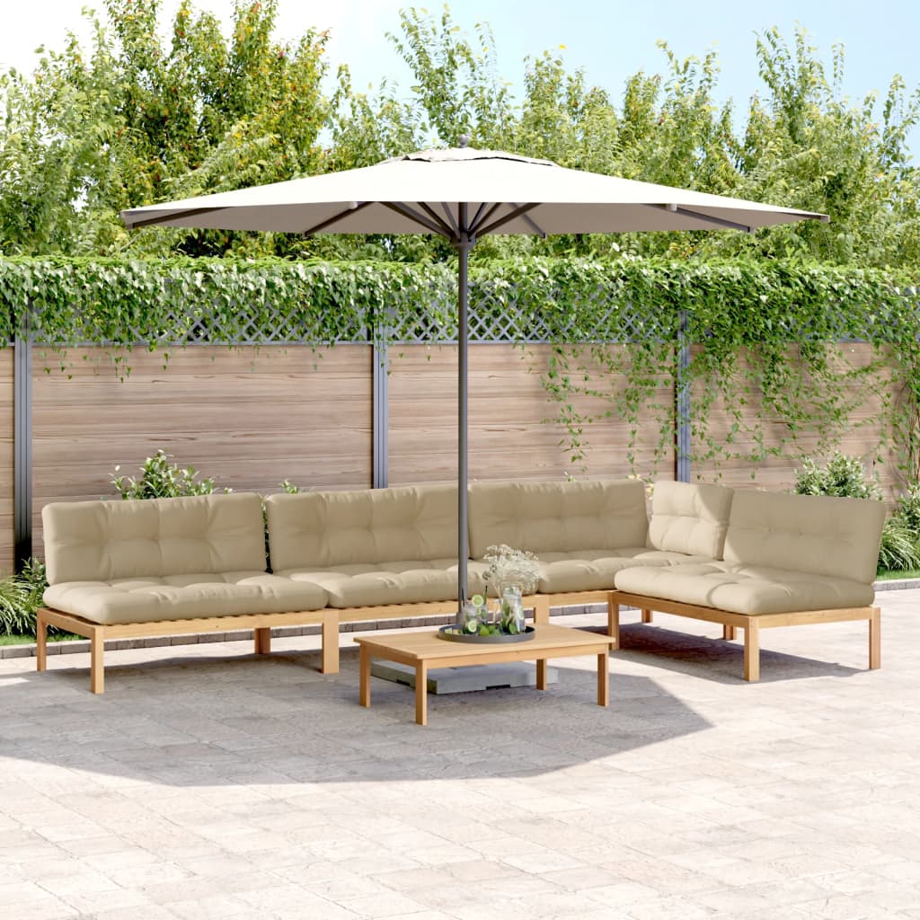 Set Divano Pallet Giardino 5pz con Cuscini Massello Acacia