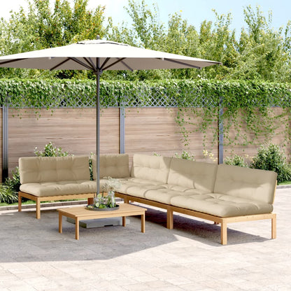 Set Divano Pallet Giardino 5pz con Cuscini Massello Acacia