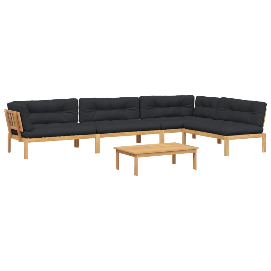 Set Divano Pallet Giardino 5pz con Cuscini Massello Acacia