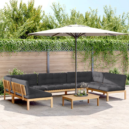 Set Divano Pallet da Giardino 6 pz con Cuscini Massello Acacia