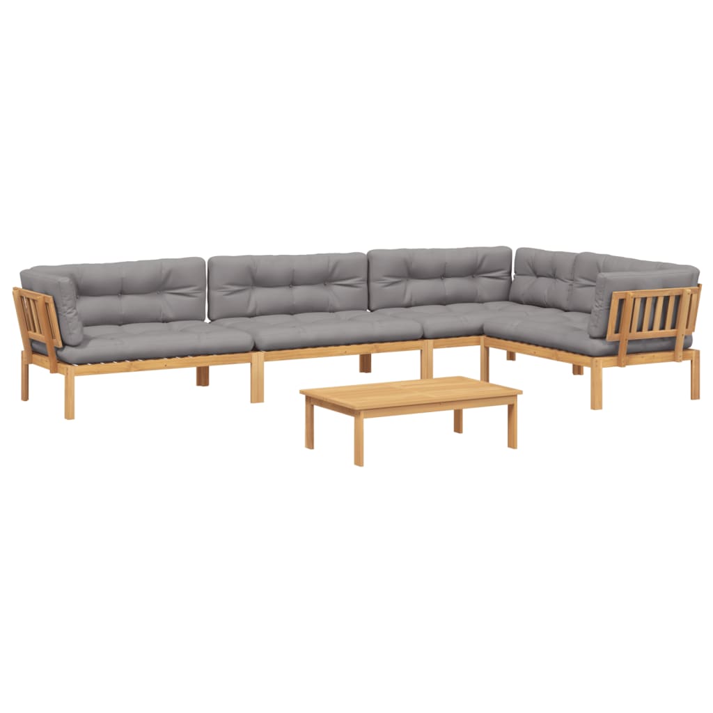 Set Divano Pallet Giardino 5pz con Cuscini Massello Acacia