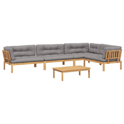 Set Divano Pallet Giardino 5pz con Cuscini Massello Acacia