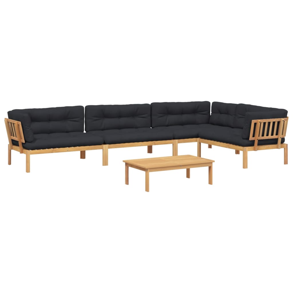 Set Divano Pallet Giardino 5pz con Cuscini Massello Acacia