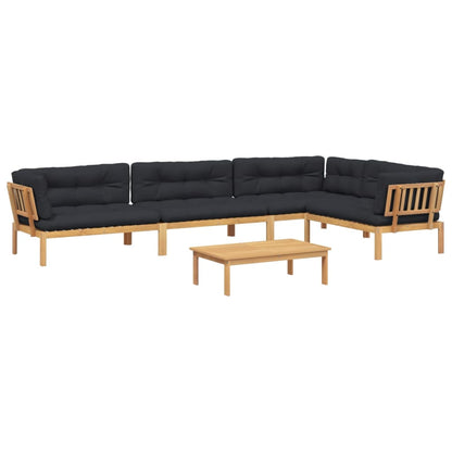 Set Divano Pallet Giardino 5pz con Cuscini Massello Acacia