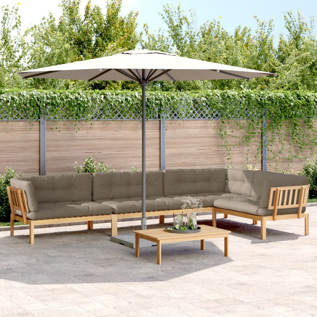 Set Divano Pallet Giardino 5pz con Cuscini Massello Acacia