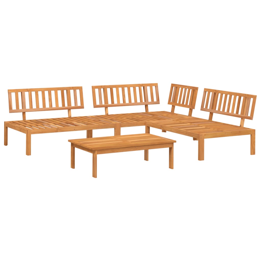 Set Divano Pallet da Giardino 4 pz in Legno Massello di Acacia