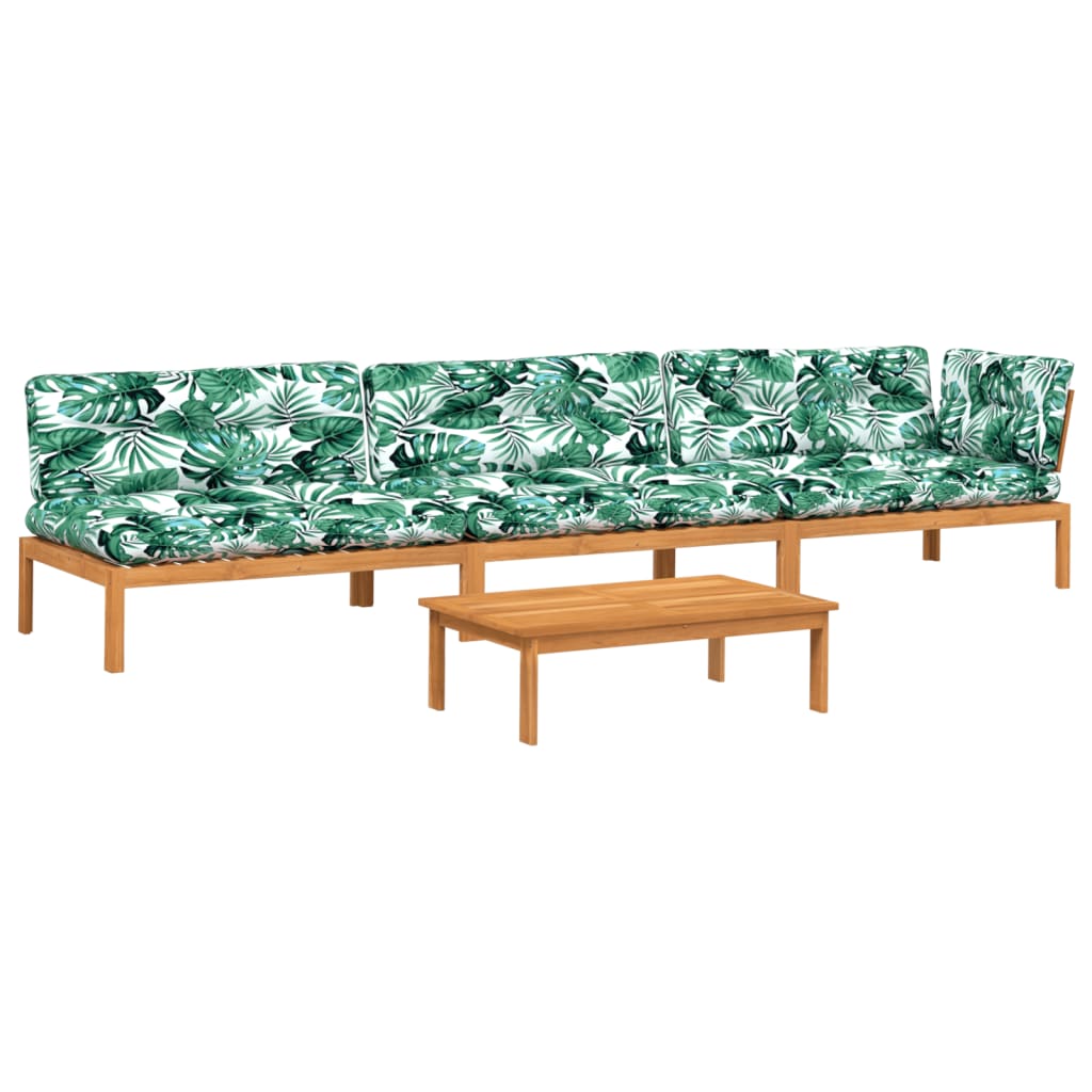 Set Divani Pallet Giardino 4pz Cuscini Legno Massello Acacia