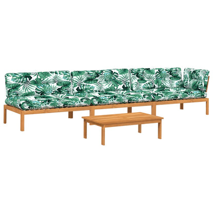 Set Divani Pallet Giardino 4pz Cuscini Legno Massello Acacia