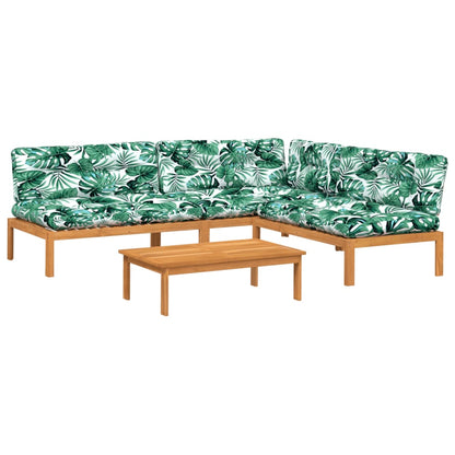 Set Divani Pallet Giardino 4pz Cuscini Legno Massello Acacia