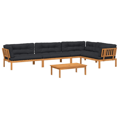 Set Divano Pallet Giardino 5pz con Cuscini Massello Acacia