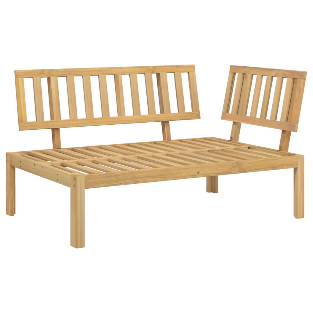 Divano Angolare da Giardino Pallet in Legno Massello di Acacia
