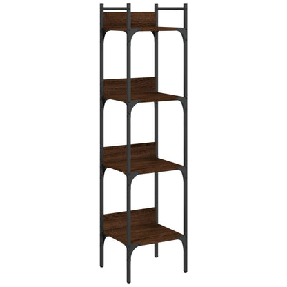 Libreria 4 Ripiani Rovere Marrone 35x30x138,5 Legno Multistrato