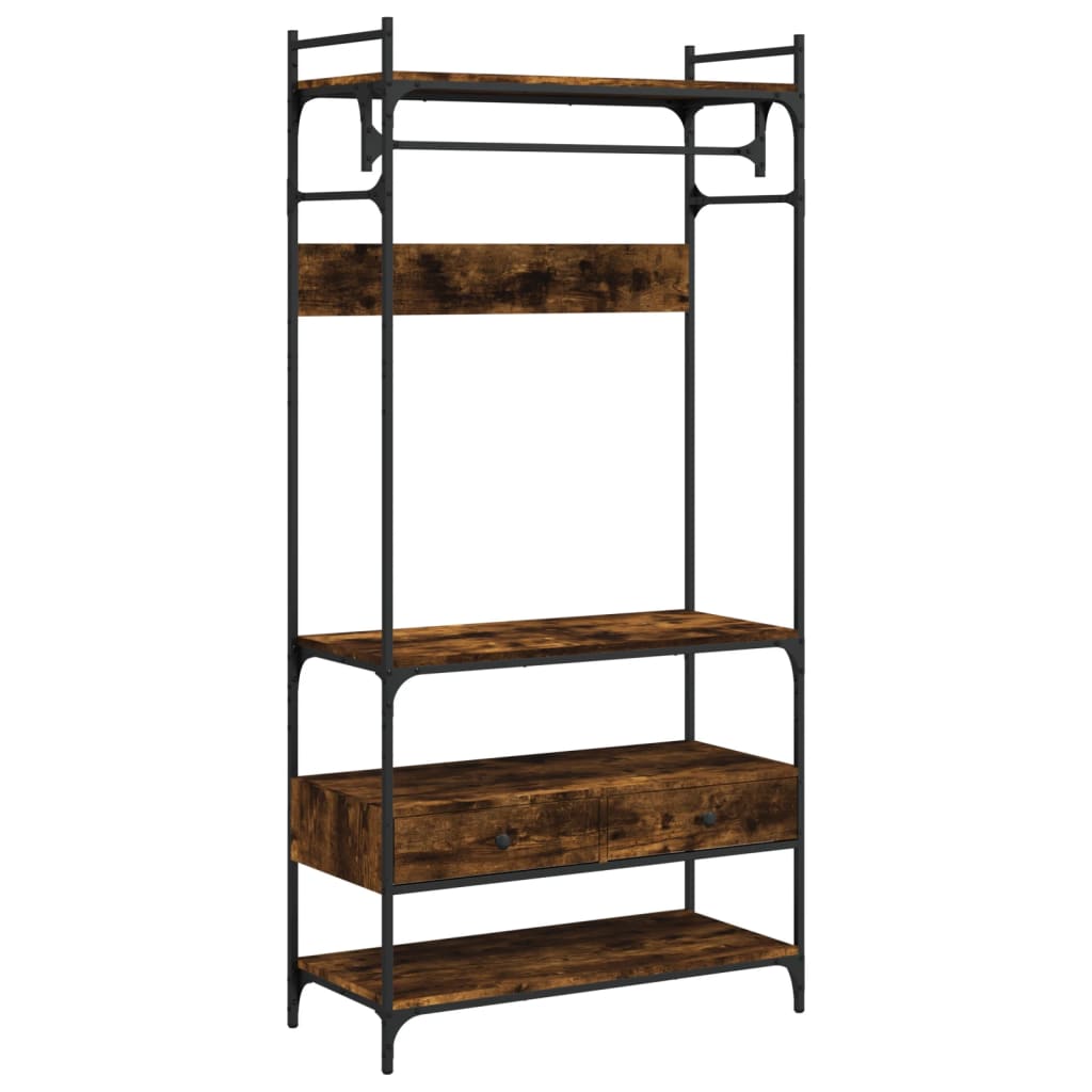 Armadio Cassetti Rovere Fumo 89x39x184,5 cm Legno Multistrato
