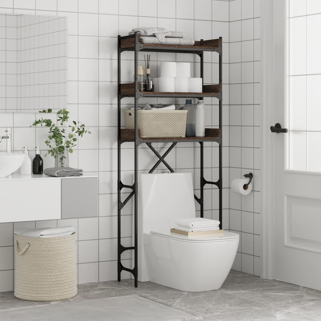 Scaffale per Lavatrice Rovere Marrone 67x25x163 cm Multistrato