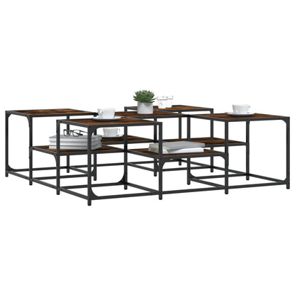 Tavolino Salotto Rovere Fumo 121x121x40 cm Legno Multistrato