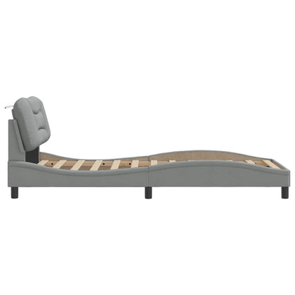 Giroletto senza Materasso Hvar Grigio Chiaro 80x200 cm Tessuto