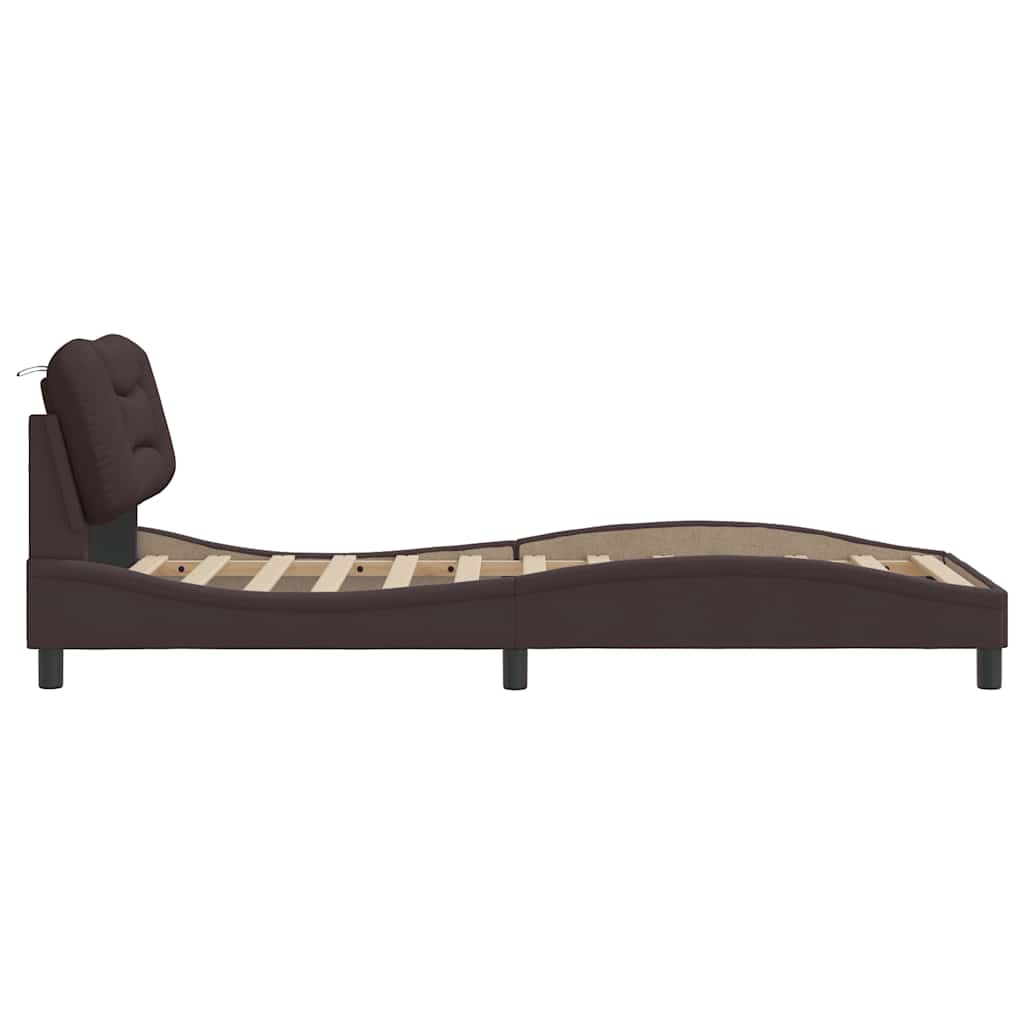 Giroletto senza Materasso Hvar Marrone Scuro 80x200 cm Tessuto