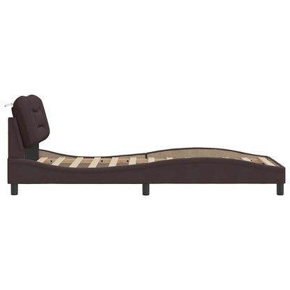 Giroletto senza Materasso Hvar Marrone Scuro 80x200 cm Tessuto