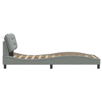 Giroletto senza Materasso Hvar Grigio Chiaro 90x190 cm Tessuto
