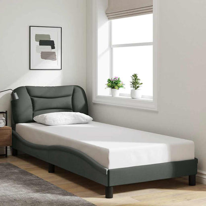 Giroletto senza Materasso Hvar Grigio Scuro 90x190 cm Tessuto