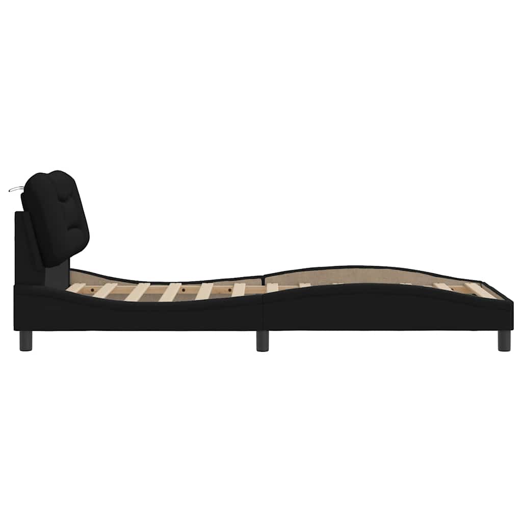 Giroletto senza Materasso Hvar Nero 90x190 cm in Tessuto