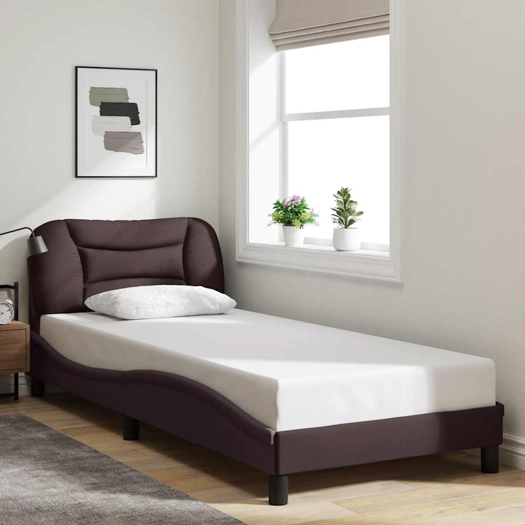 Giroletto senza Materasso Hvar Marrone Scuro 90x190 cm Tessuto