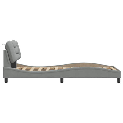 Giroletto senza Materasso Hvar Grigio Chiaro 90x200 cm Tessuto