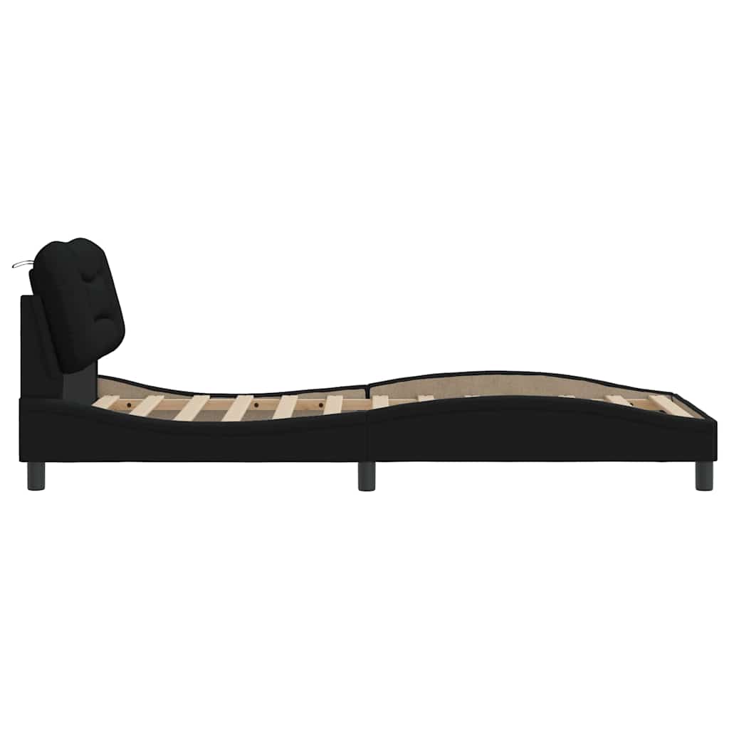 Giroletto senza Materasso Hvar Nero 90x200 cm in Tessuto