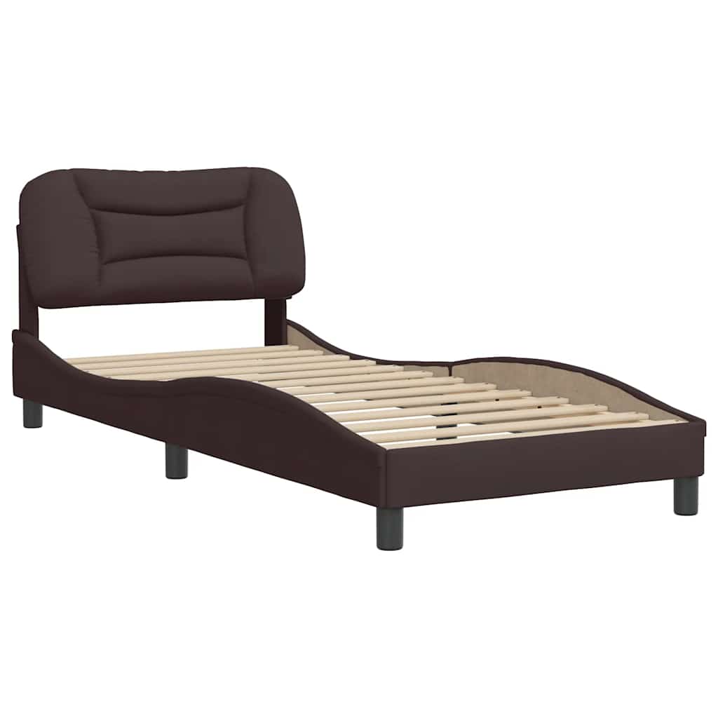 Giroletto senza Materasso Hvar Marrone Scuro 90x200 cm Tessuto