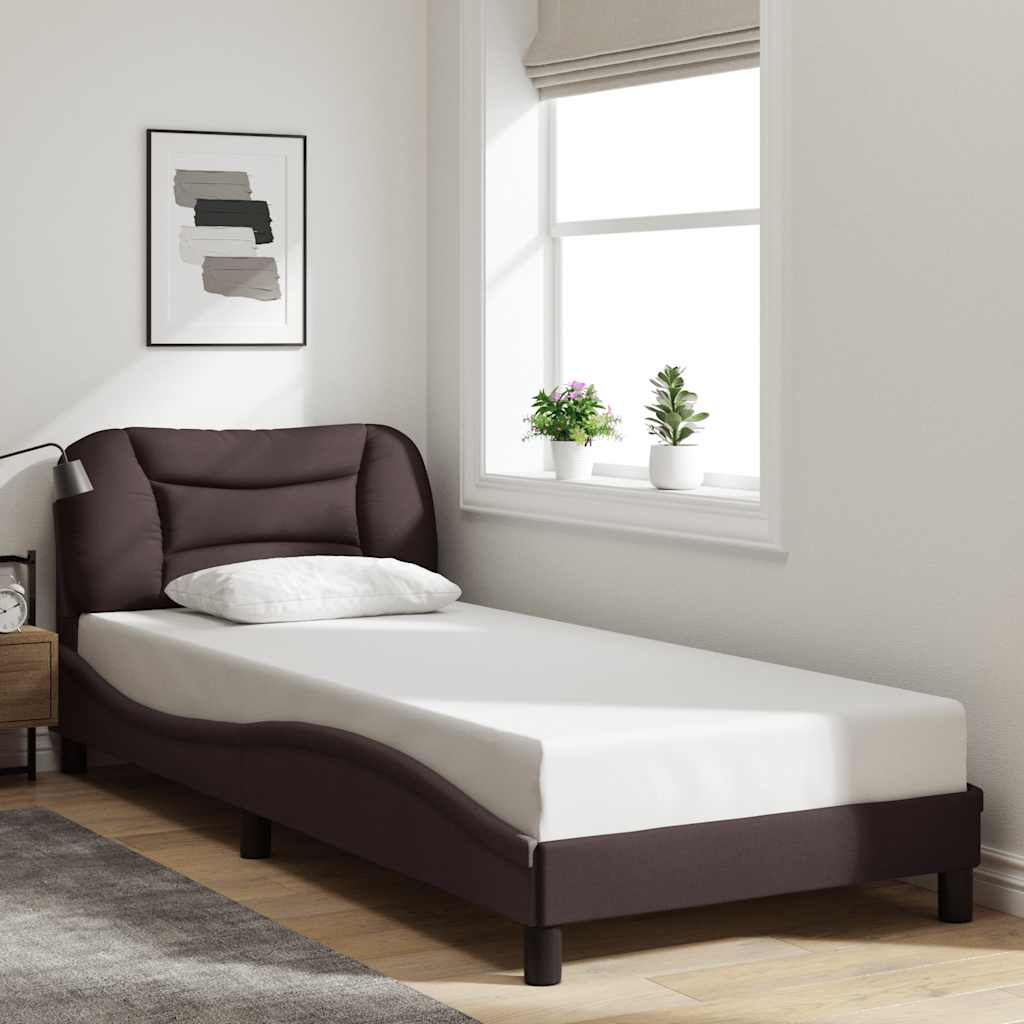 Giroletto senza Materasso Hvar Marrone Scuro 90x200 cm Tessuto