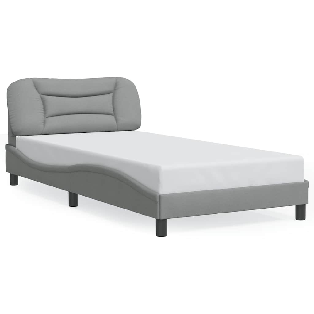 Giroletto senza Materasso Hvar Grigio Chiaro 100x200 cm Tessuto