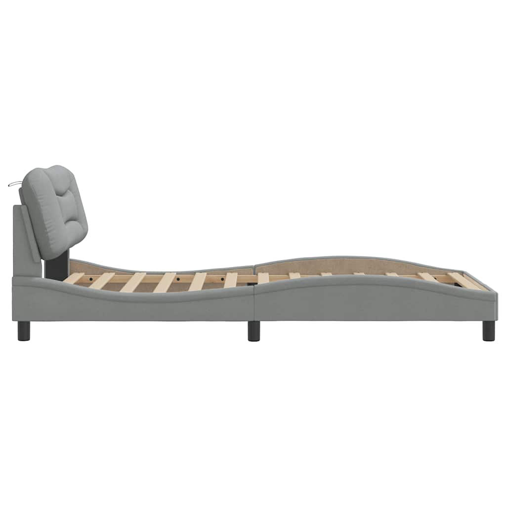 Giroletto senza Materasso Hvar Grigio Chiaro 100x200 cm Tessuto