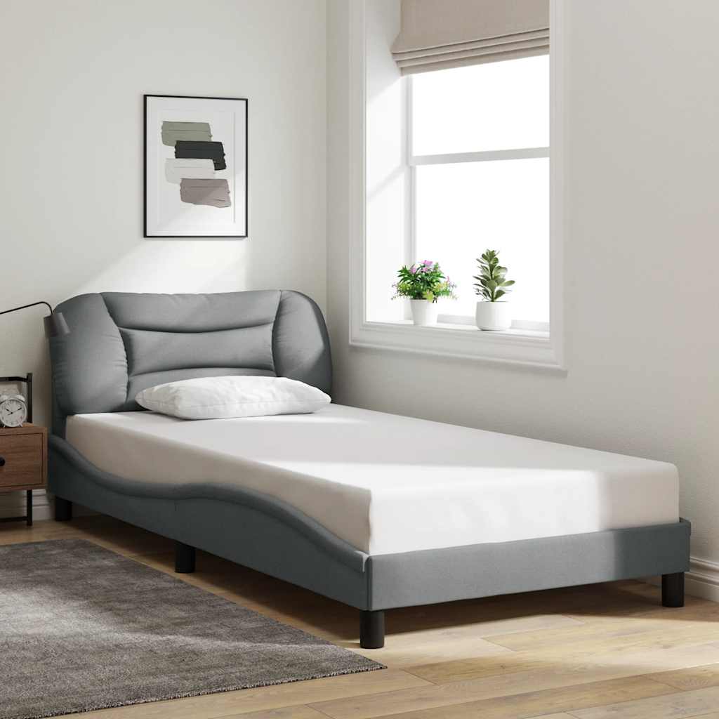 Giroletto senza Materasso Hvar Grigio Chiaro 100x200 cm Tessuto