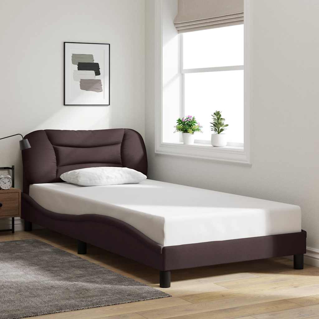 Giroletto senza Materasso Hvar Marrone Scuro 100x200 cm Tessuto