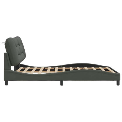 Giroletto senza Materasso Hvar Grigio Scuro 140x190 cm Tessuto