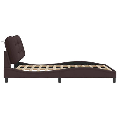 Giroletto senza Materasso Hvar Marrone Scuro 140x190 cm Tessuto