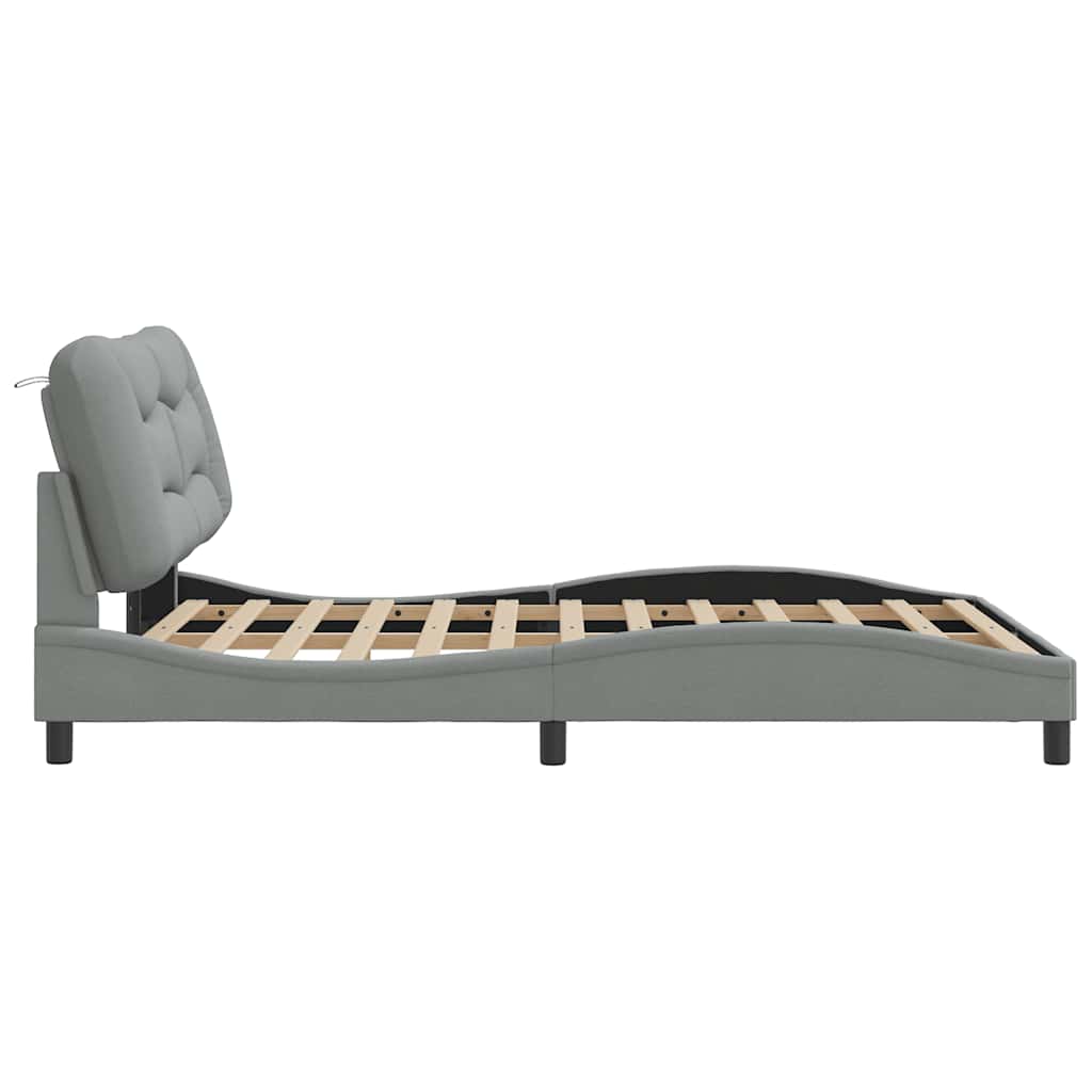 Giroletto senza Materasso Hvar Grigio Chiaro 140x200 cm Tessuto