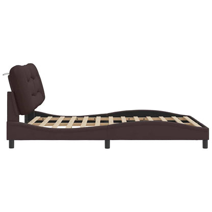 Giroletto senza Materasso Hvar Marrone Scuro 140x200 cm Tessuto