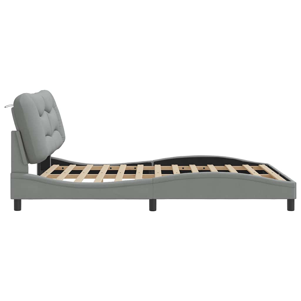 Giroletto senza Materasso Hvar Grigio Chiaro 160x200 cm Tessuto