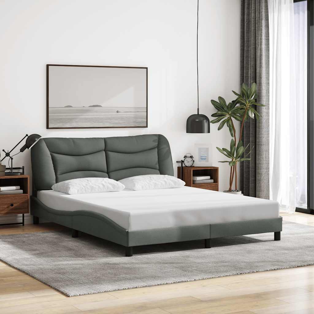 Giroletto senza Materasso Hvar Grigio Scuro 160x200 cm Tessuto