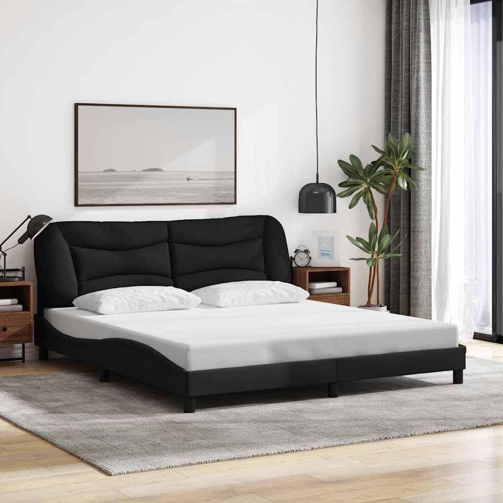 Giroletto senza Materasso Hvar Nero 180x200 cm in Tessuto