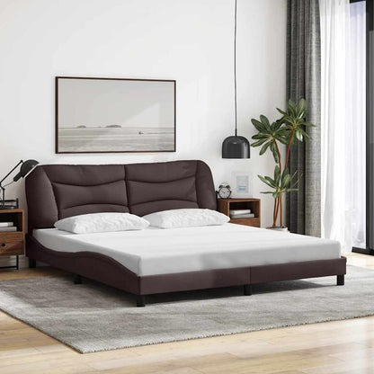Giroletto senza Materasso Hvar Marrone Scuro 180x200 cm Tessuto