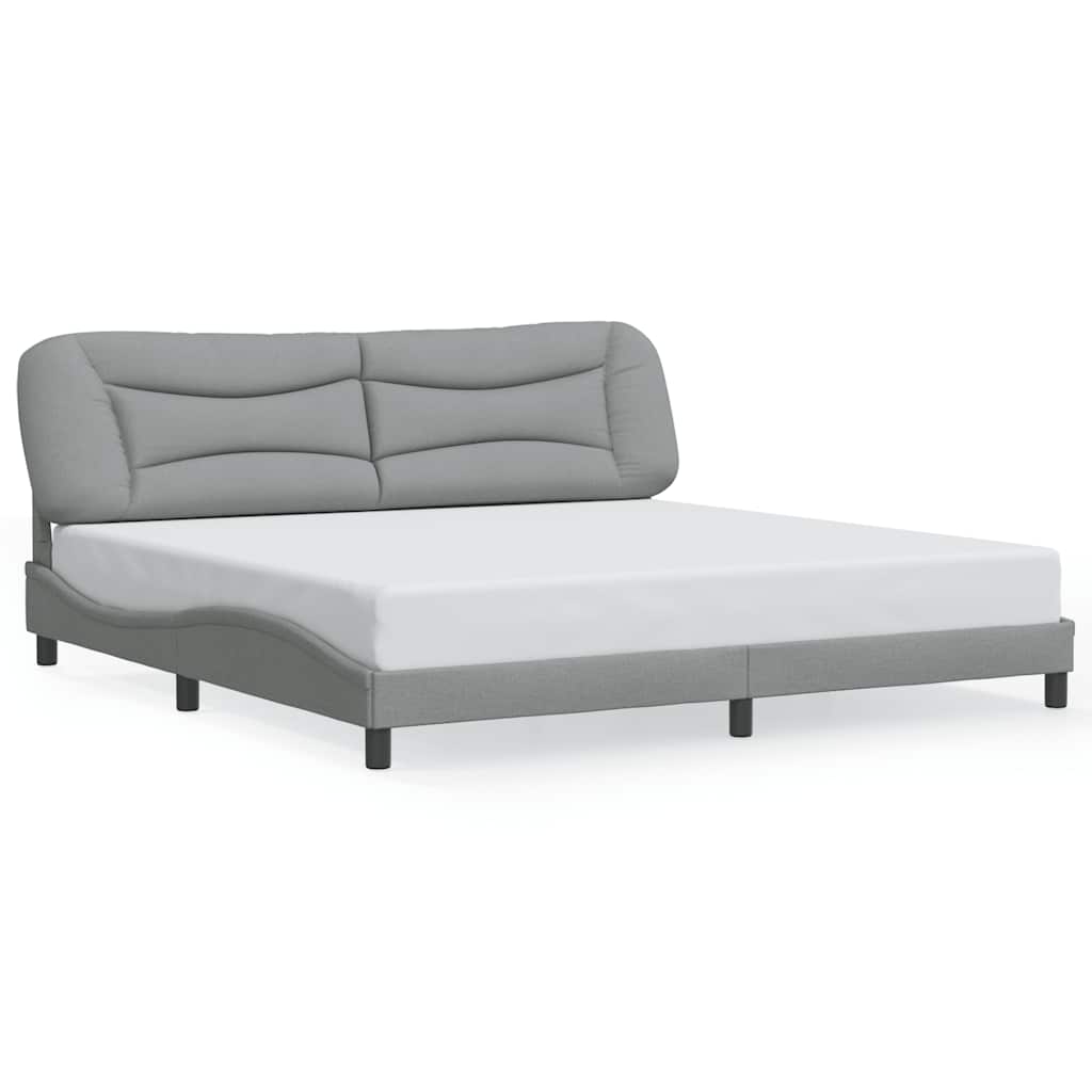 Giroletto senza Materasso Hvar Grigio Chiaro 200x200 cm Tessuto
