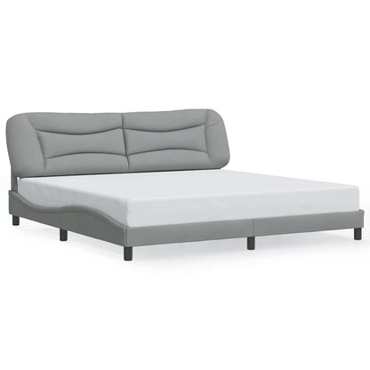 Giroletto senza Materasso Hvar Grigio Chiaro 200x200 cm Tessuto