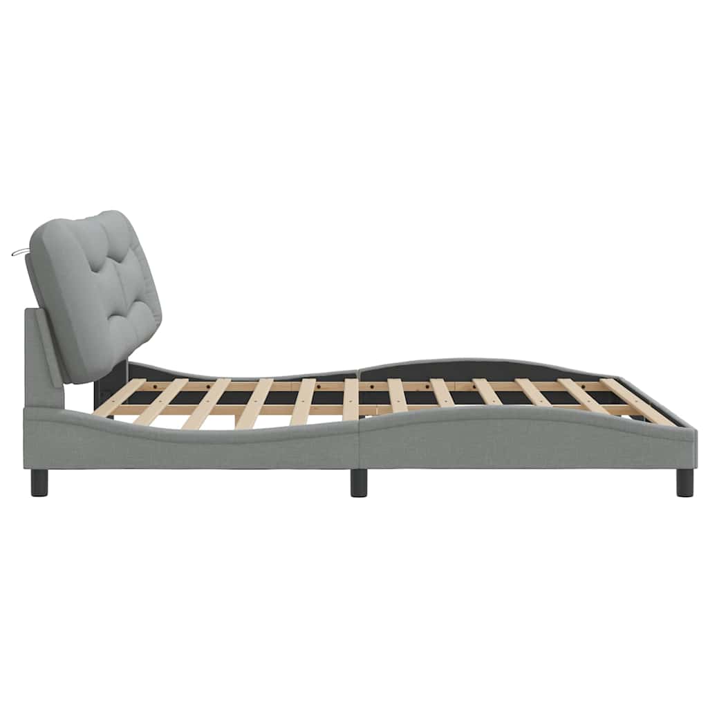 Giroletto senza Materasso Hvar Grigio Chiaro 200x200 cm Tessuto