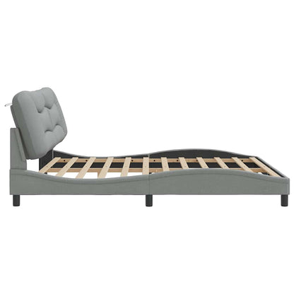 Giroletto senza Materasso Hvar Grigio Chiaro 200x200 cm Tessuto